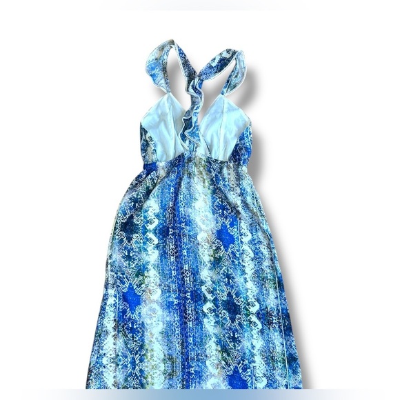 Revolve Tularosa Willa open back criss cross ruffle watercolor midi dress Size S - Picture 6 of 10